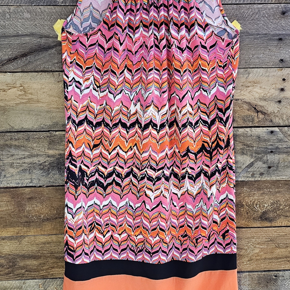 Vibrant Ivey Lane Zigzag Patterned Dress Sleeveless Slip On Dress Small